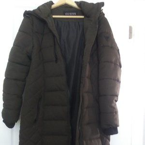 Guess Puffer Knee Length Coat